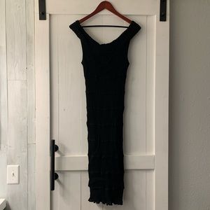 Valentino black stretchy body con dress